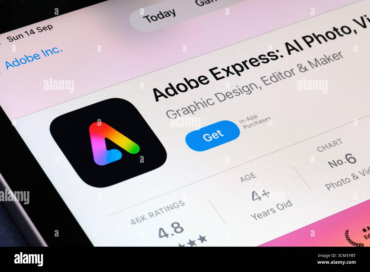 App Adobe Express Foto Stock