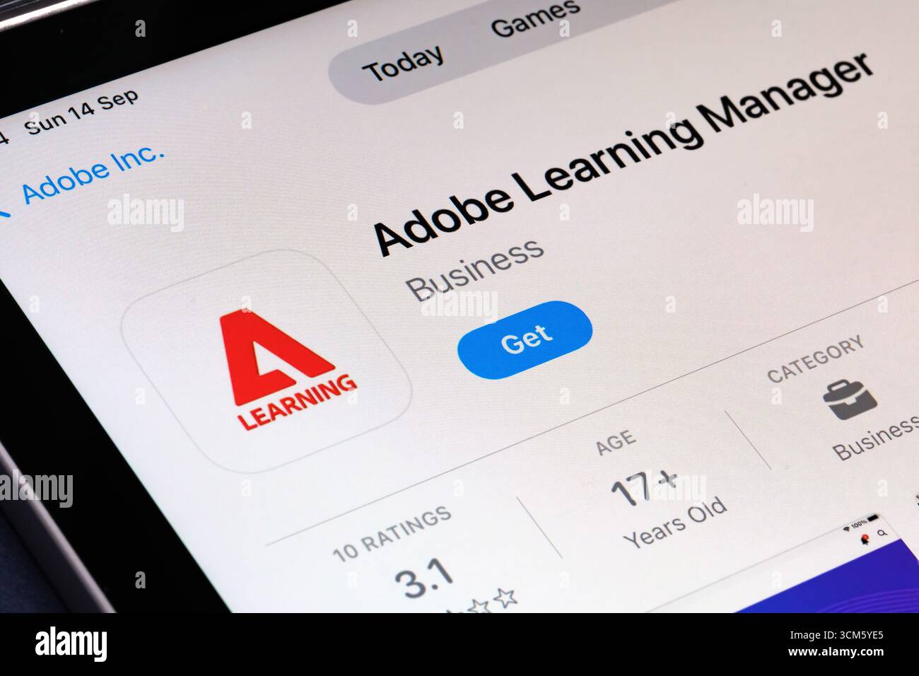 App Adobe Learning Manager Foto Stock