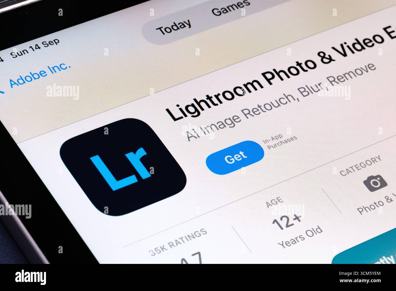App Adobe Lightroom Photo and Video Editor Foto Stock