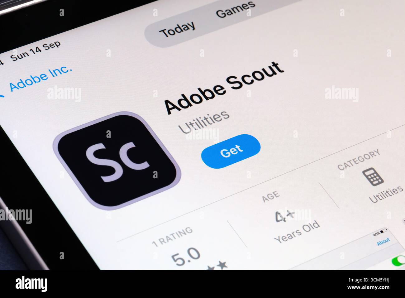 Logo Adobe Scout Foto Stock