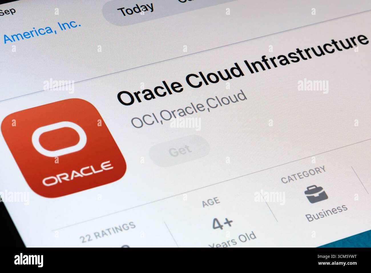App Oracle Cloud Infrastructure Foto Stock