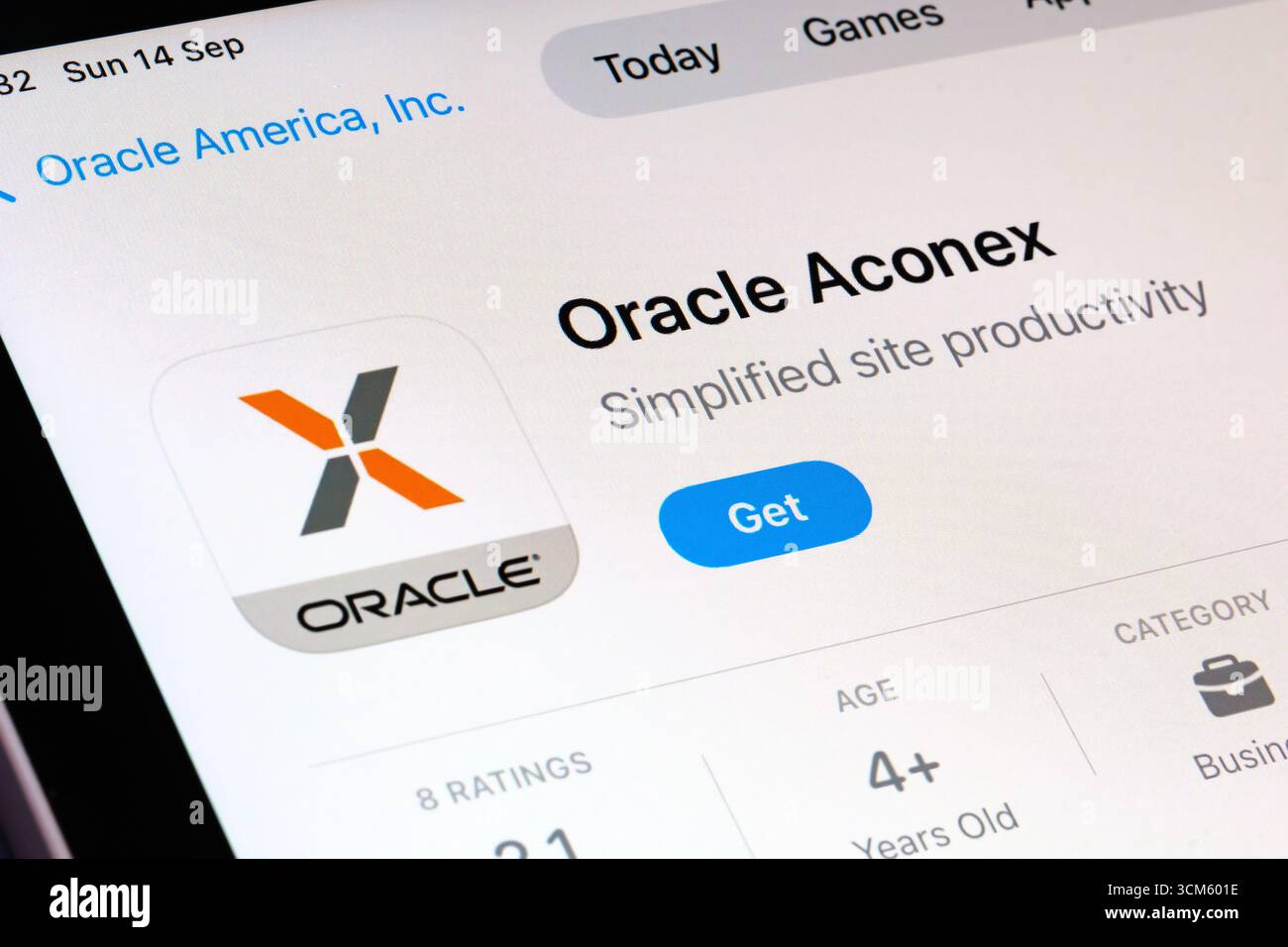 App Oracle Aconex Foto Stock
