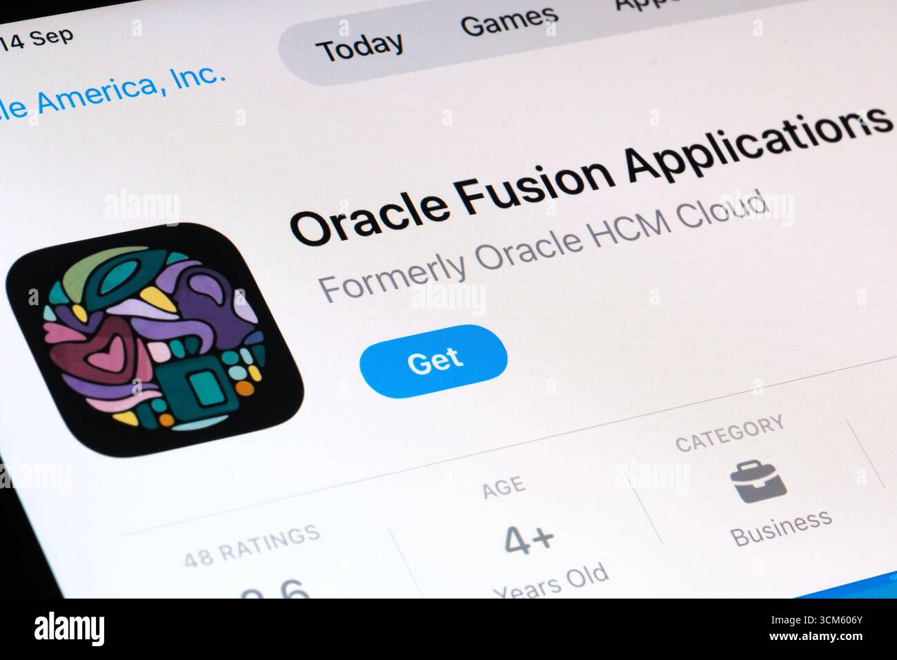 App Oracle Fusion Applications Foto Stock