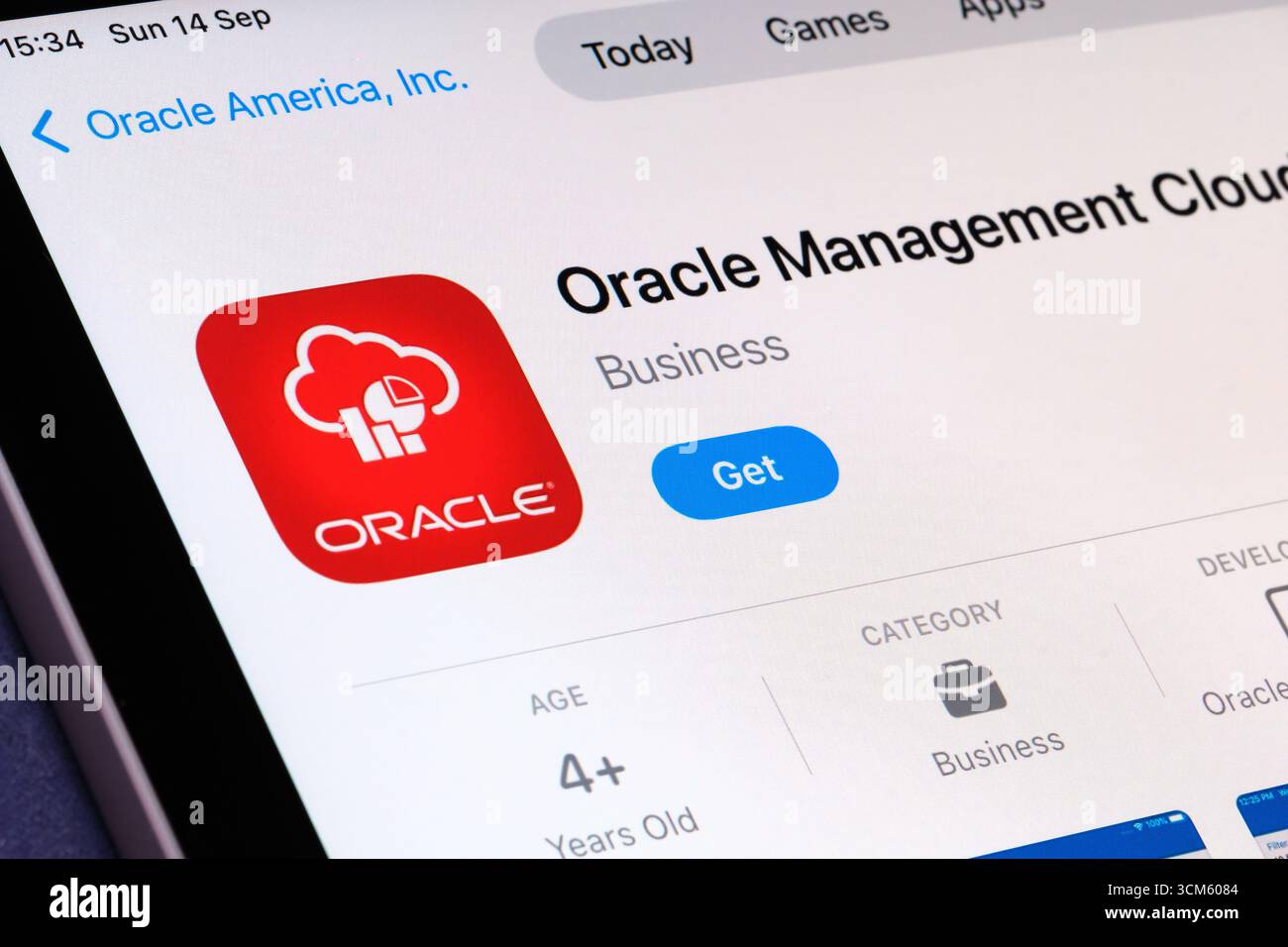 App Oracle Management Cloud Foto Stock
