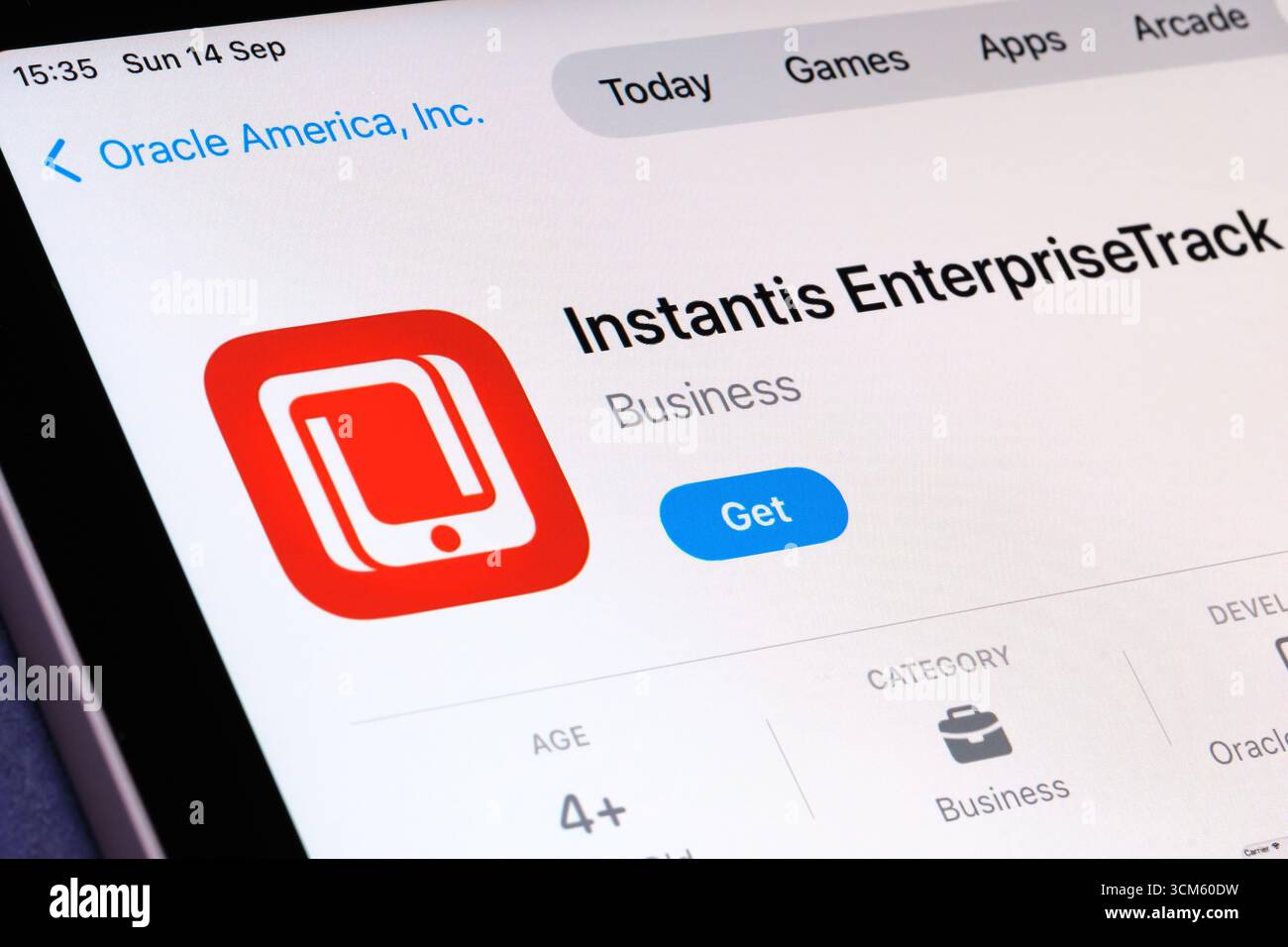 EnterpriseTrack per l'app EBS Foto Stock