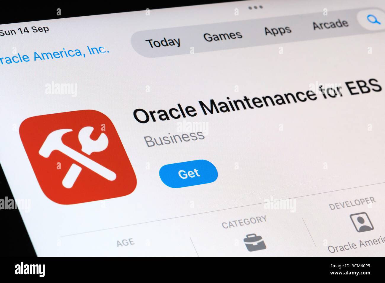Oracle Maintenance per l'app EBS Foto Stock