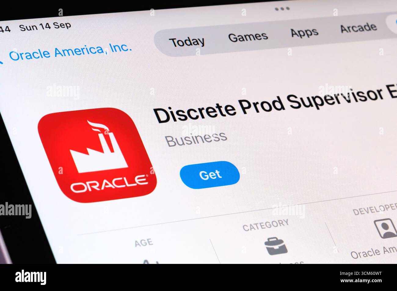 Supervisore della produzione discreto per l'app EBS Foto Stock