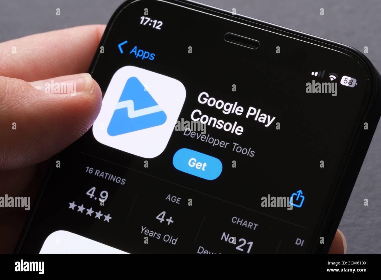 App Google Play Console Foto Stock