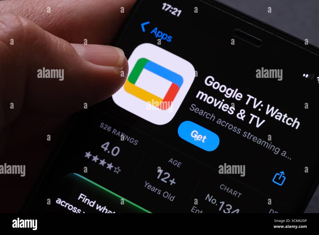 App Google TV Foto Stock