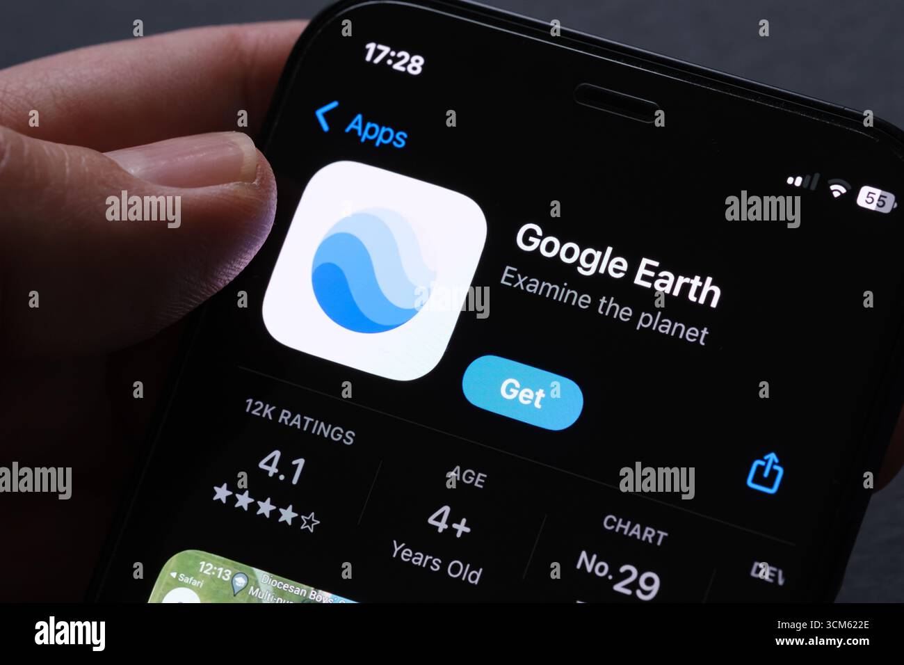 App Google Earth Foto Stock