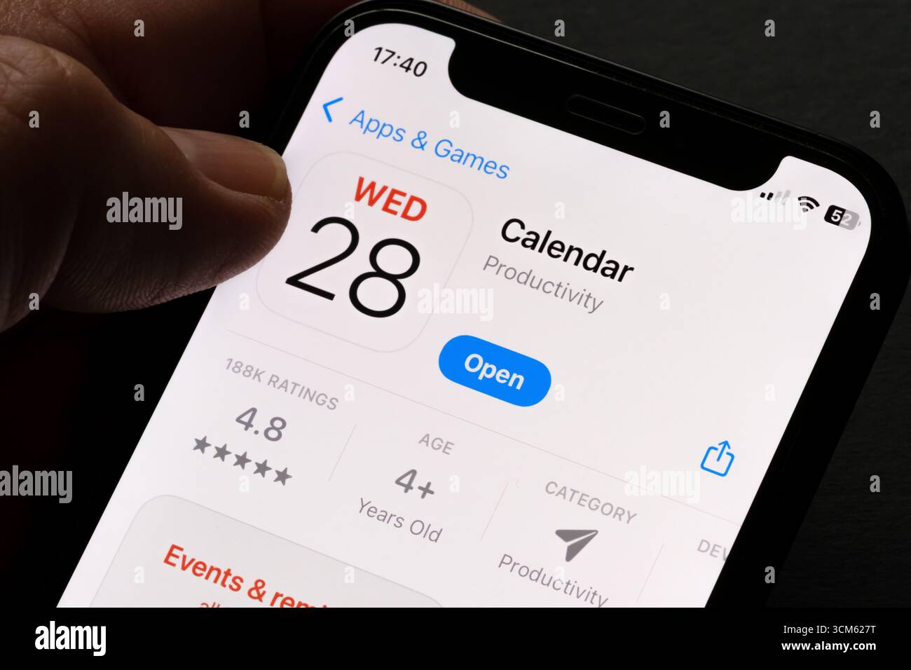 App Calendario Foto Stock