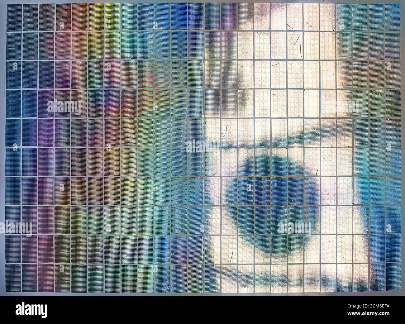 Pannelli per batterie solari per stazioni spaziali orbitali. Foto Stock