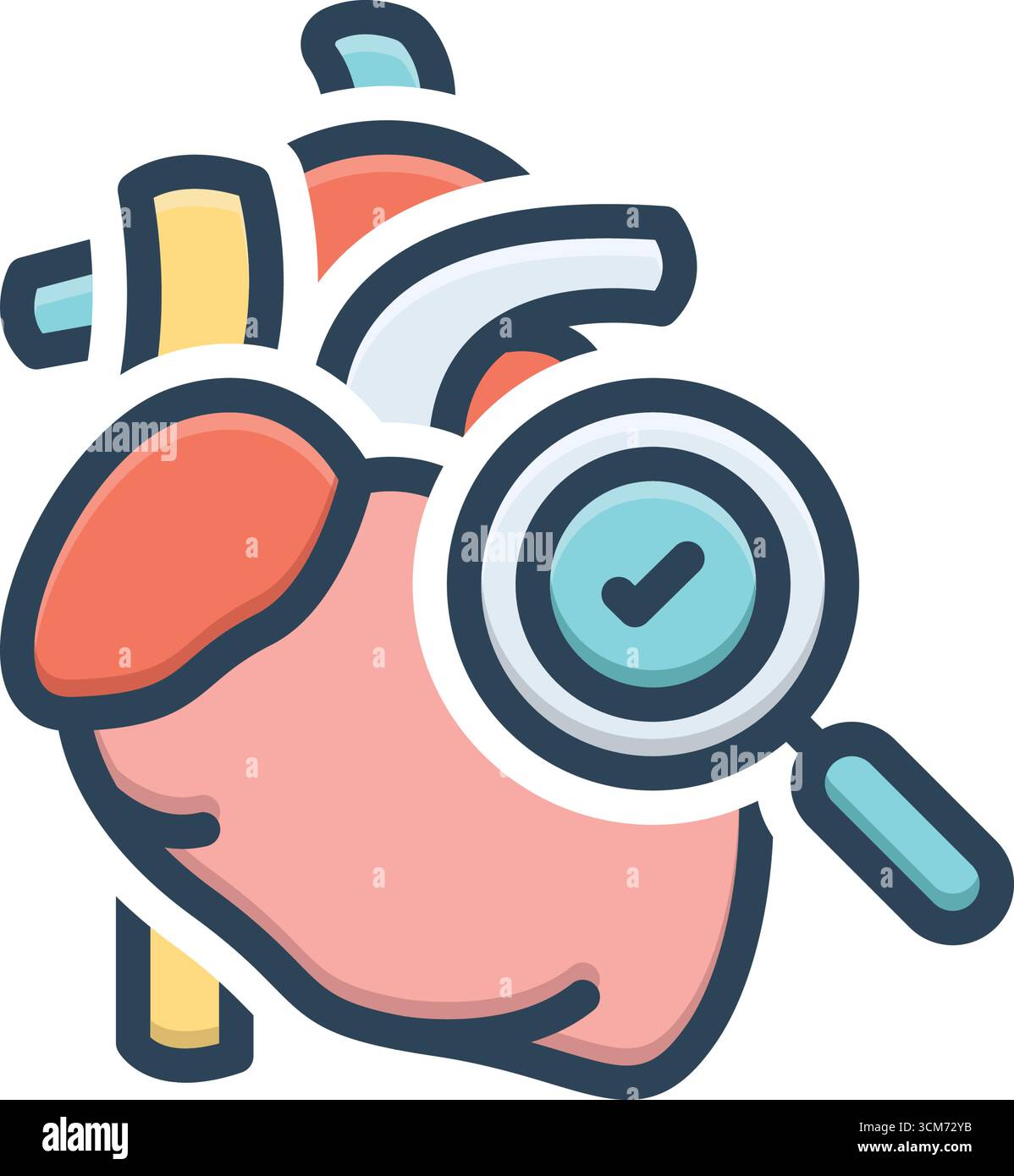 Icona per il controllo del cuore, cuore Illustrazione Vettoriale