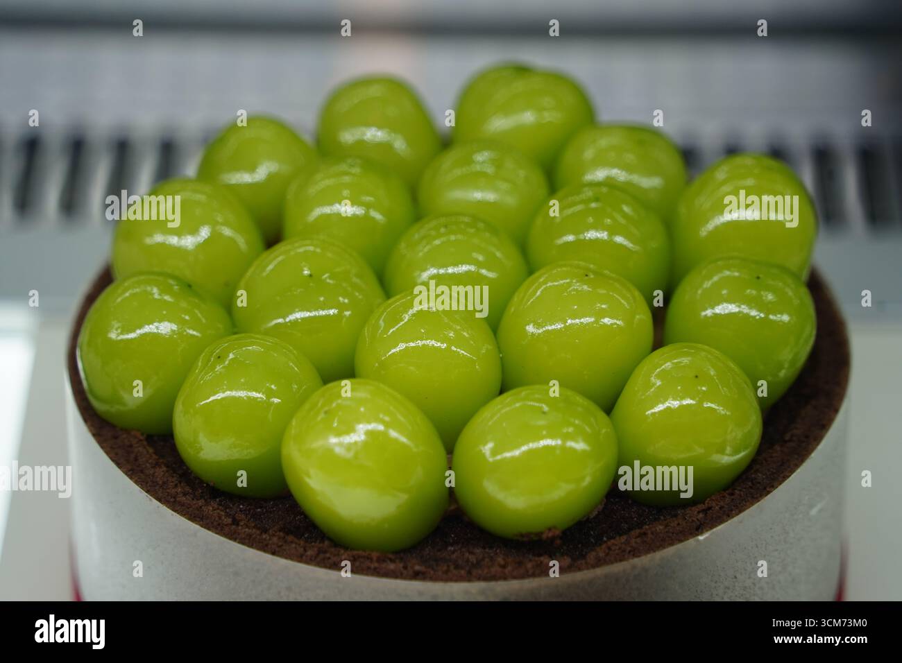Deliziosa torta all'uva verde, dessert dolce e rinfrescante Foto Stock