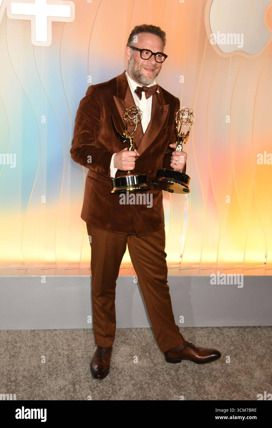 West Hollywood, circa 14 settembre 2025. Seth Rogen all'Apple TV Primetime Emmy Party a Ysabel a West Hollywood, California, il 14 settembre 2025. Crediti: Jeffrey Mayer/Media Punch/Alamy Live News Foto Stock