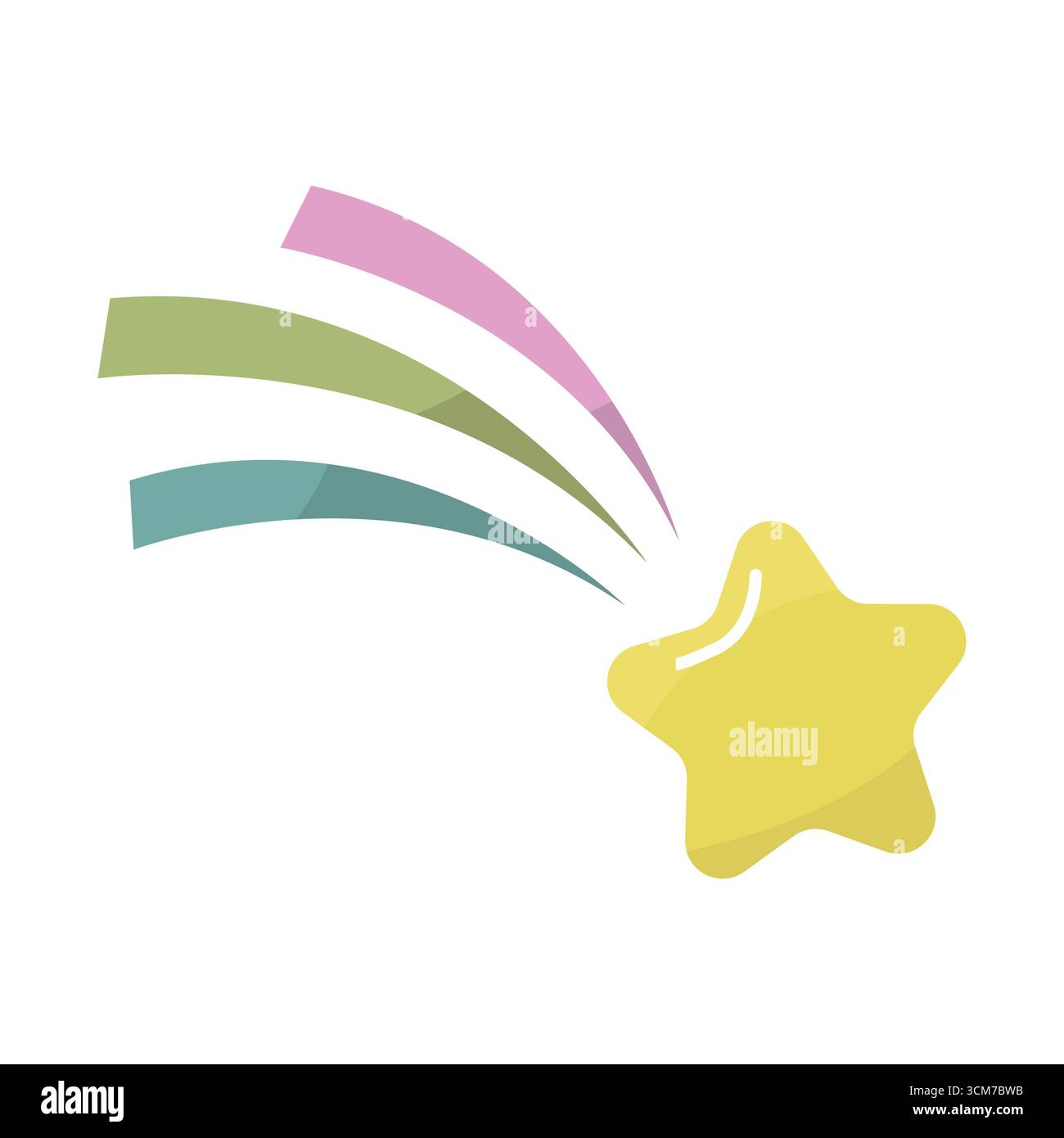 Illustrazione della stella di ripresa. Simbolo della cometa magica. Elemento di meraviglia cosmica. Striscia di luce vettoriale. EPS 10. Illustrazione Vettoriale