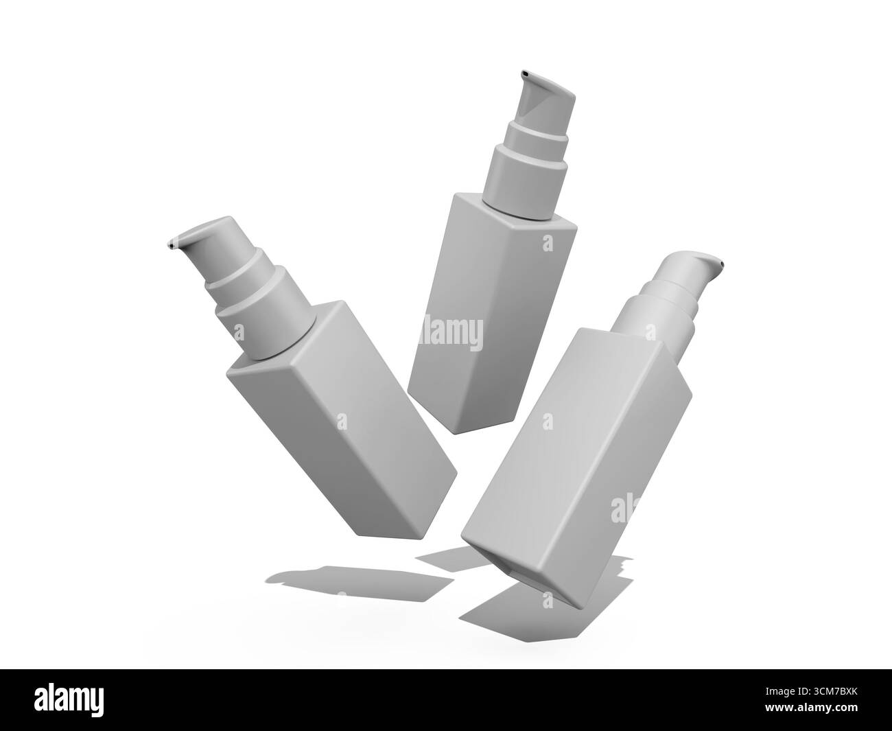 Mockup galleggiante per flacone per pompa siero Foto Stock