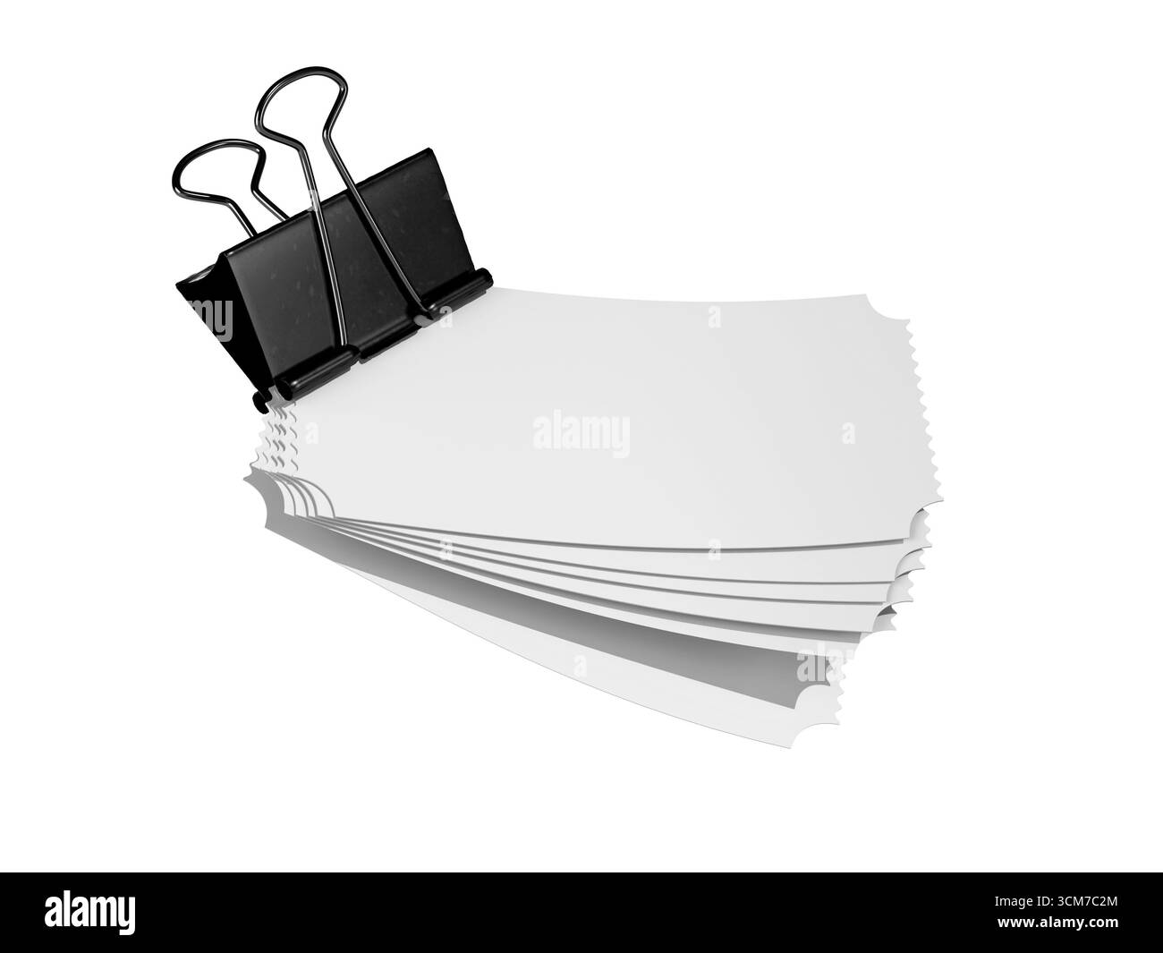 Ticket Mockup con Binder Clip Foto Stock