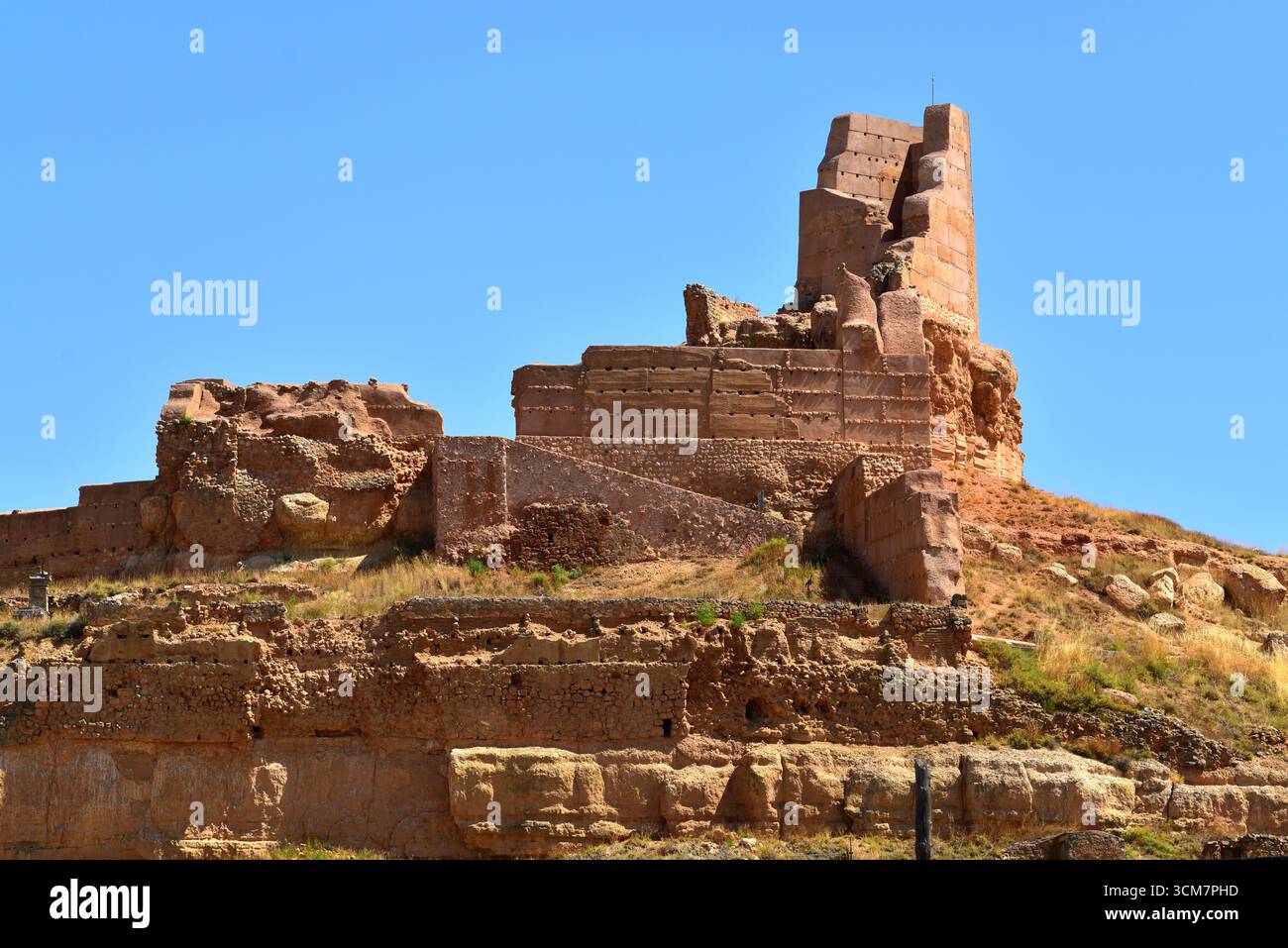 Castello di Monreal de Ariza (XII secolo). Saragozza, Aragón, Spagna. Foto Stock