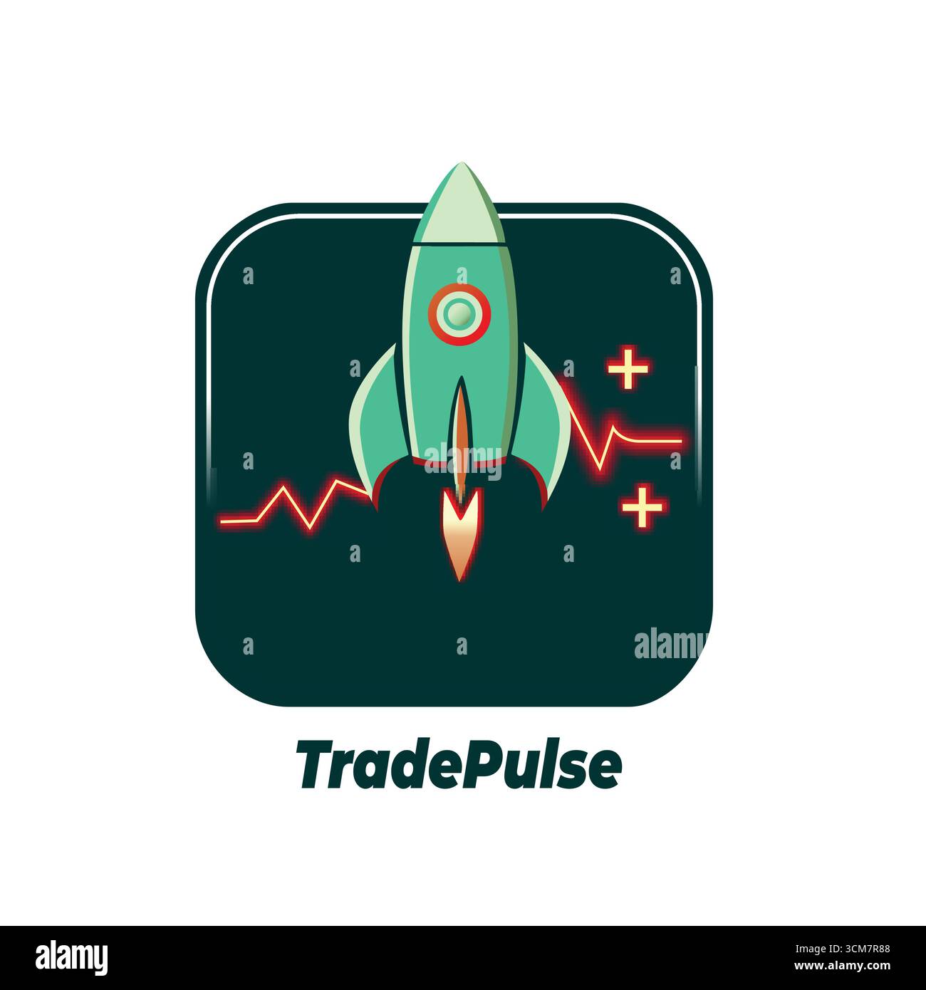 Icona dell'app Business Pulse Trade - simbolo finanziario moderno Illustrazione Vettoriale