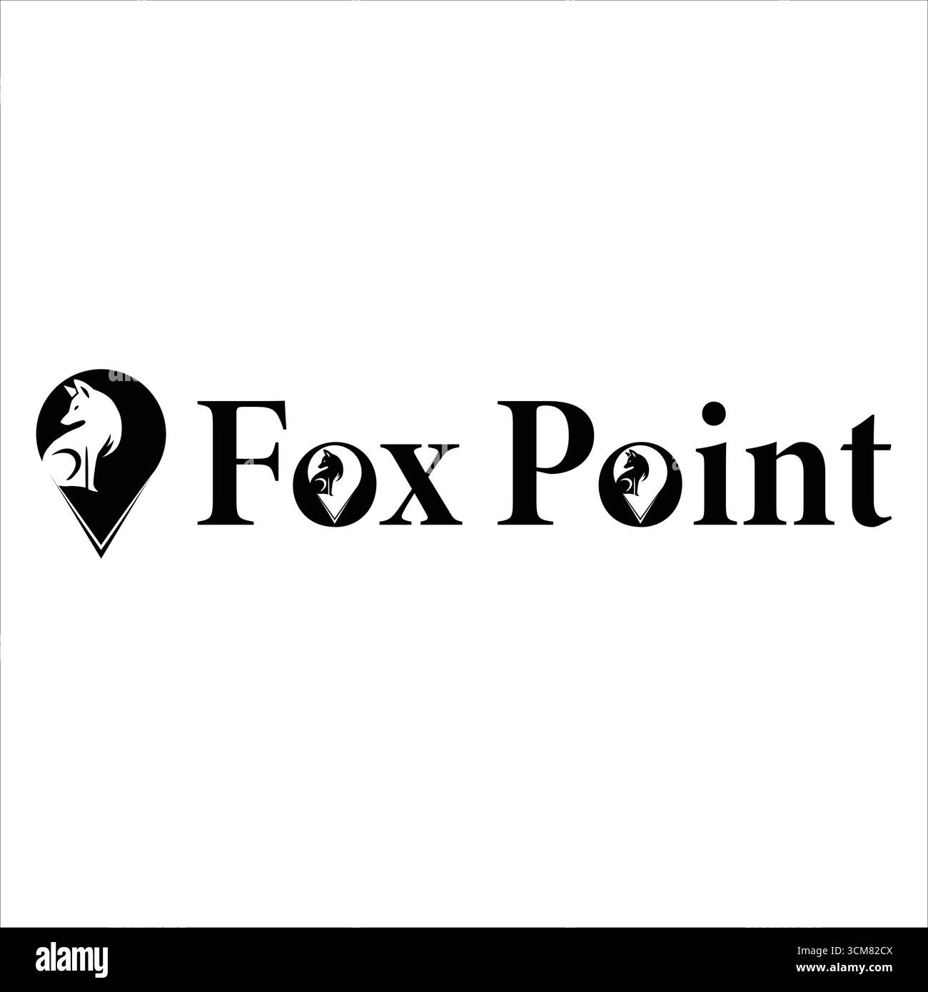 Un elegante logo con una silhouette volpe integrata con una spilla di posizionamento, perfetto per i marchi che cercano un'identità intelligente, elegante e ispirata alla natura. Illustrazione Vettoriale