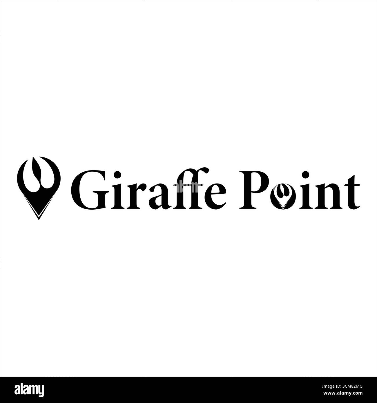 Logo minimalista con un'impronta giraffa e una tipografia moderna, che unisce eleganza e chiarezza per un'identità del marchio unica. Illustrazione Vettoriale