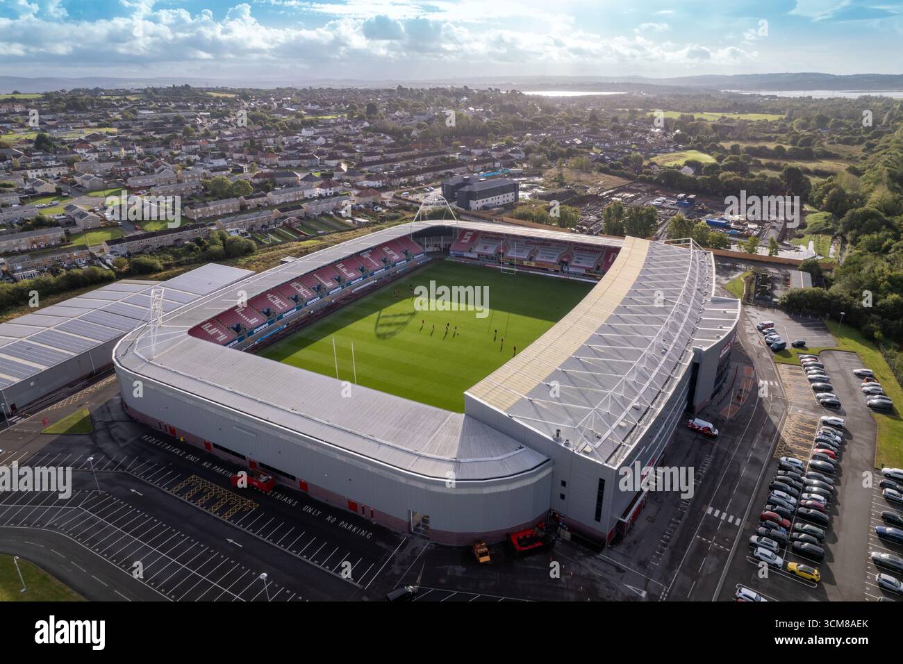 Il Parc Y Scarlets a Llanelli. Rif. Consultazione WRU sulla possibile riduzione del numero di squadre professionistiche maschili. Foto Stock