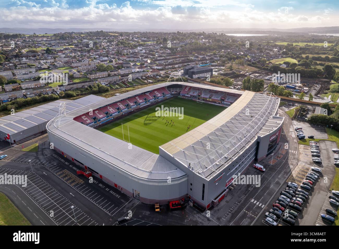 Il Parc Y Scarlets a Llanelli. Rif. Consultazione WRU sulla possibile riduzione del numero di squadre professionistiche maschili. Foto Stock