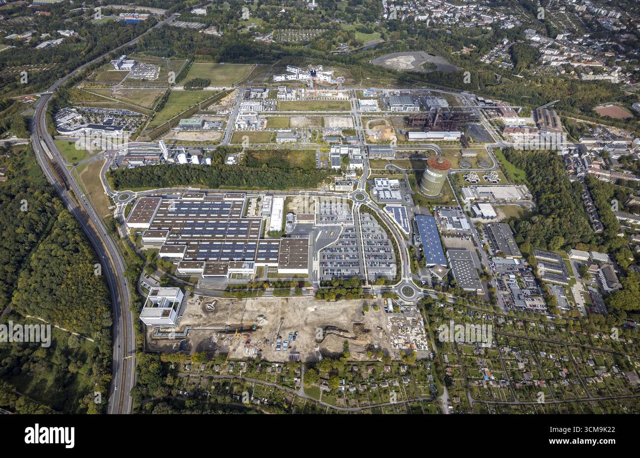 Phoenix-West Areal e Hoesch-Gasometer, nonché Wilo Park, filiale BMW Dortmund, INTECH die Industrieausruester e Amprion GmbH Stromversorger in t Foto Stock