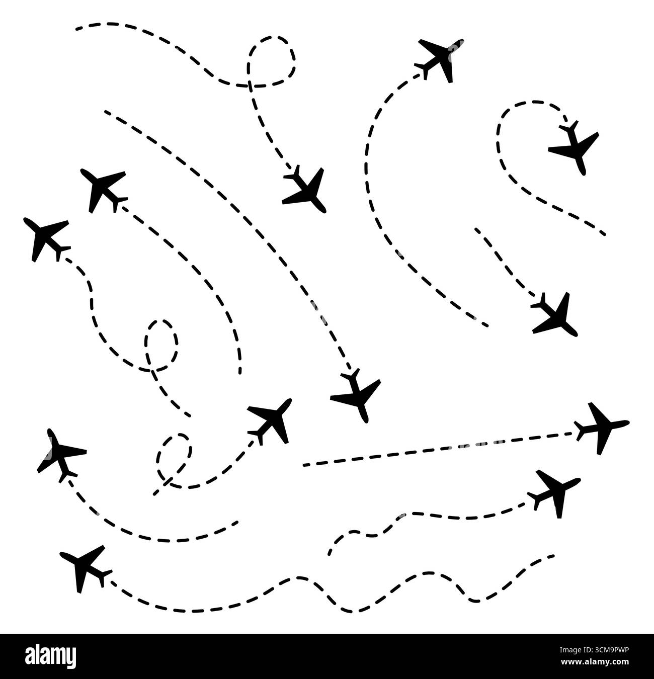 Il volo è normale. L'aereo si sta dirigendo verso l'atterraggio. Illustrazione Vettoriale