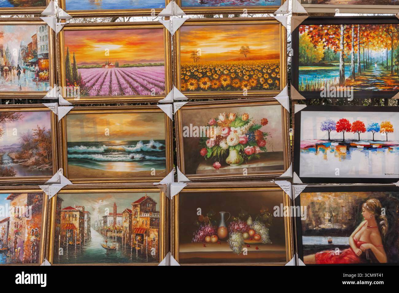 Inghilterra, Londra, Piccadilly, Green Park, esposizione di dipinti in vendita Foto Stock