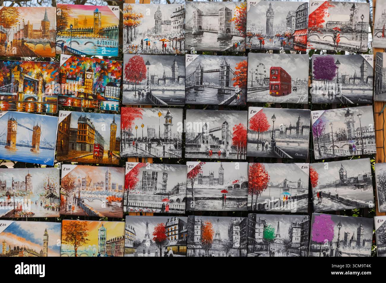 Inghilterra, Londra, Piccadilly, Green Park, esposizione di dipinti in vendita Foto Stock