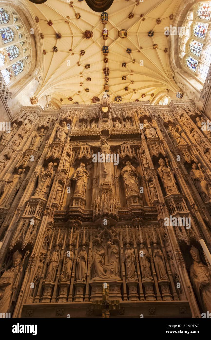 Inghilterra, Hampshire, Winchester, Winchester Cathedral, The Crypt, lo schermo grande Foto Stock