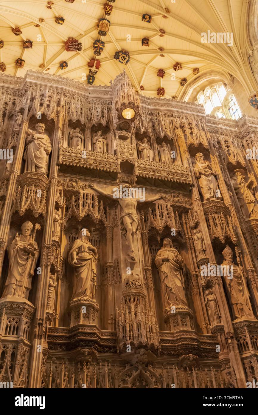 Inghilterra, Hampshire, Winchester, Winchester Cathedral, The Crypt, lo schermo grande Foto Stock