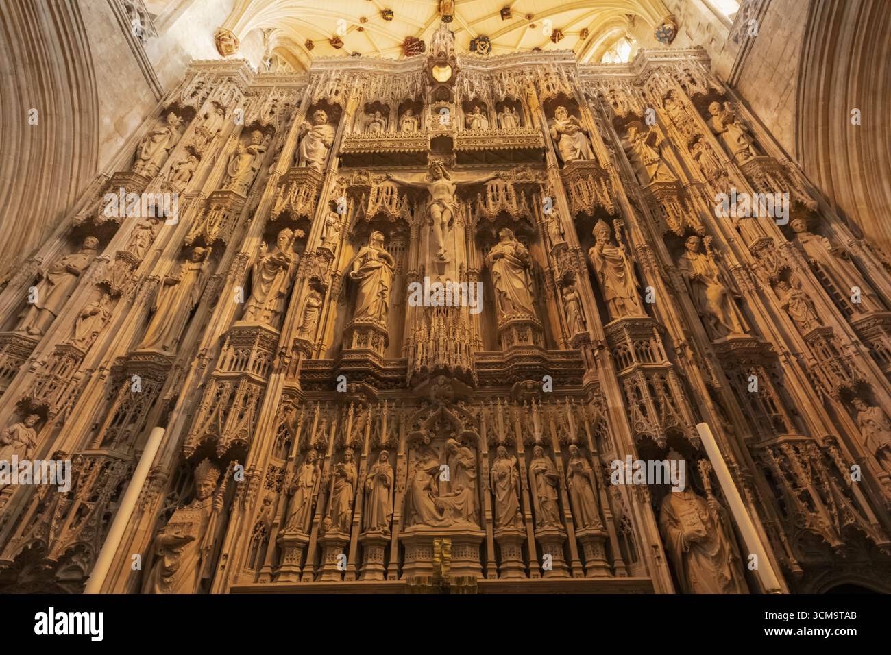 Inghilterra, Hampshire, Winchester, Winchester Cathedral, The Crypt, lo schermo grande Foto Stock