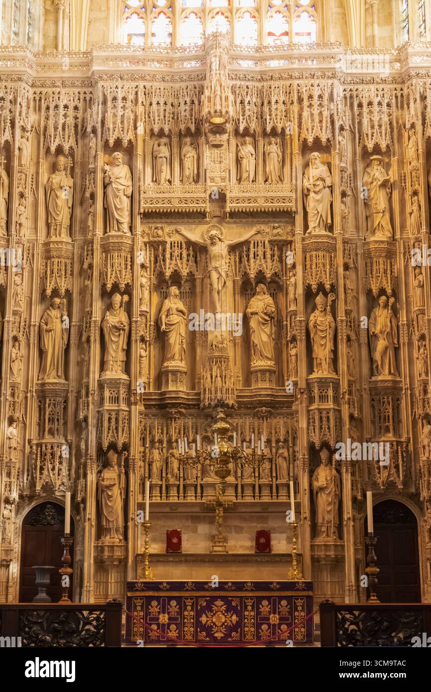 Inghilterra, Hampshire, Winchester, Winchester Cathedral, The Crypt, lo schermo grande Foto Stock