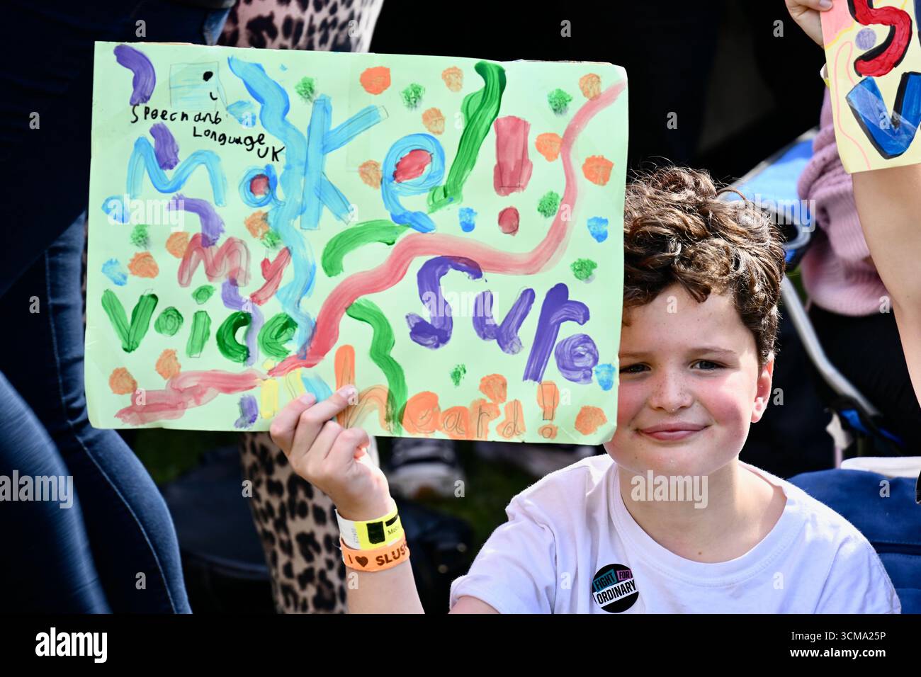 Londra, Regno Unito. MANDATE Rally in Parliament Square. INVIARE la giornata d'azione per le famiglie colpite, organizzata dal partenariato dei bambini disabili e i gruppi genitori INVIARE Sanctuary e LetusLearn2. Crediti: michael melia/Alamy Live News Foto Stock