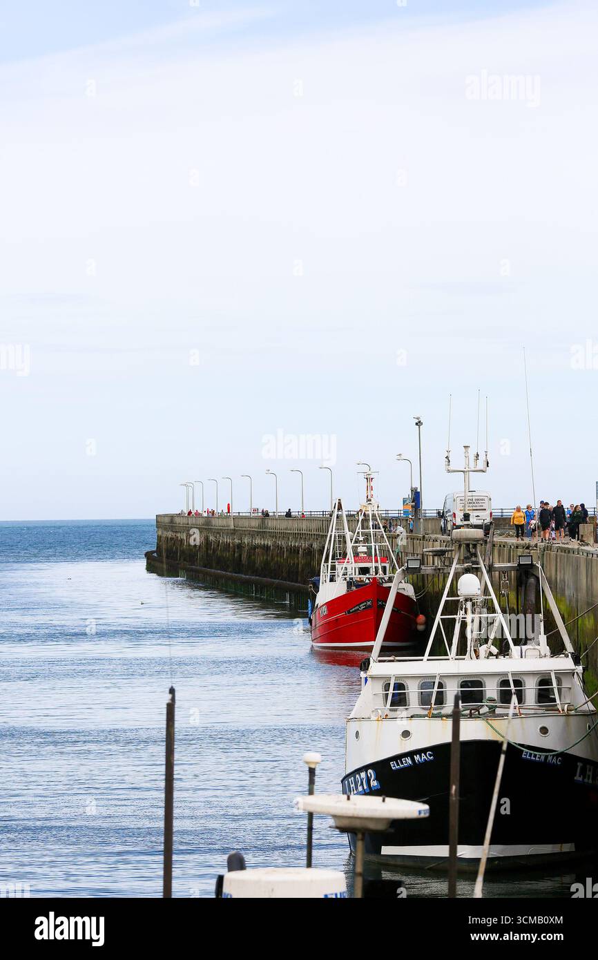 Porto di Warkworth. Affacciato sul mare dal Molo Amble, Northumberland Foto Stock