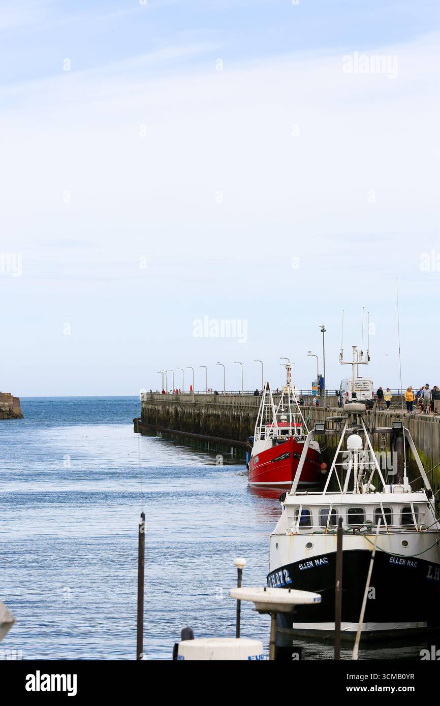 Porto di Warkworth. Affacciato sul mare dal Molo Amble, Northumberland Foto Stock
