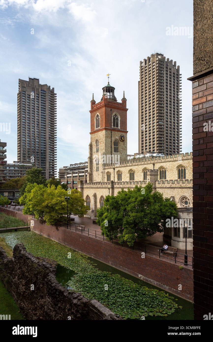 St Giles Cripplegate, The Barbican, Londra, Regno Unito Foto Stock