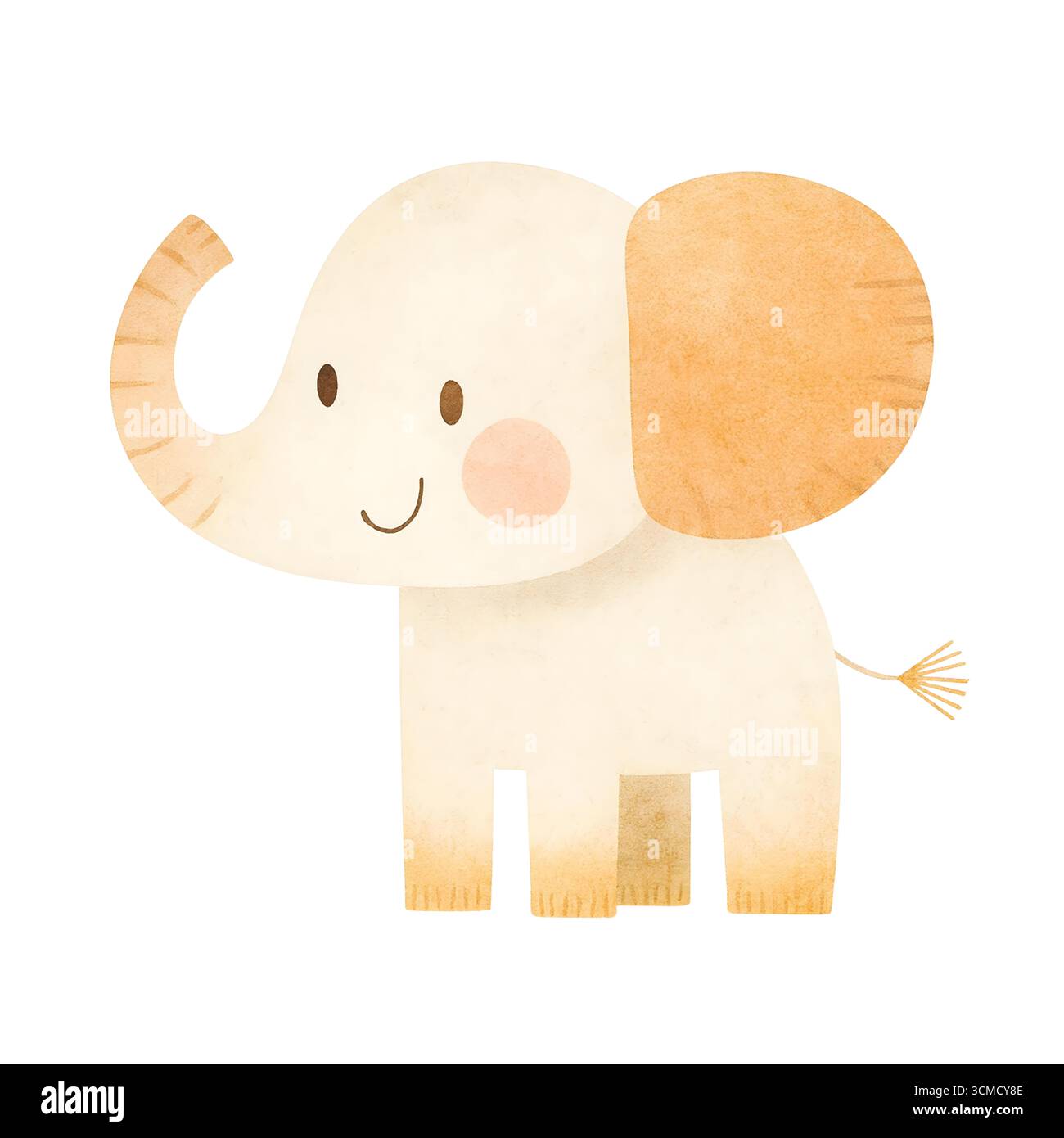 Acquerello Elephant Clipart – illustrazioni di simpatici elefanti per la Nursery e la Party Design Foto Stock