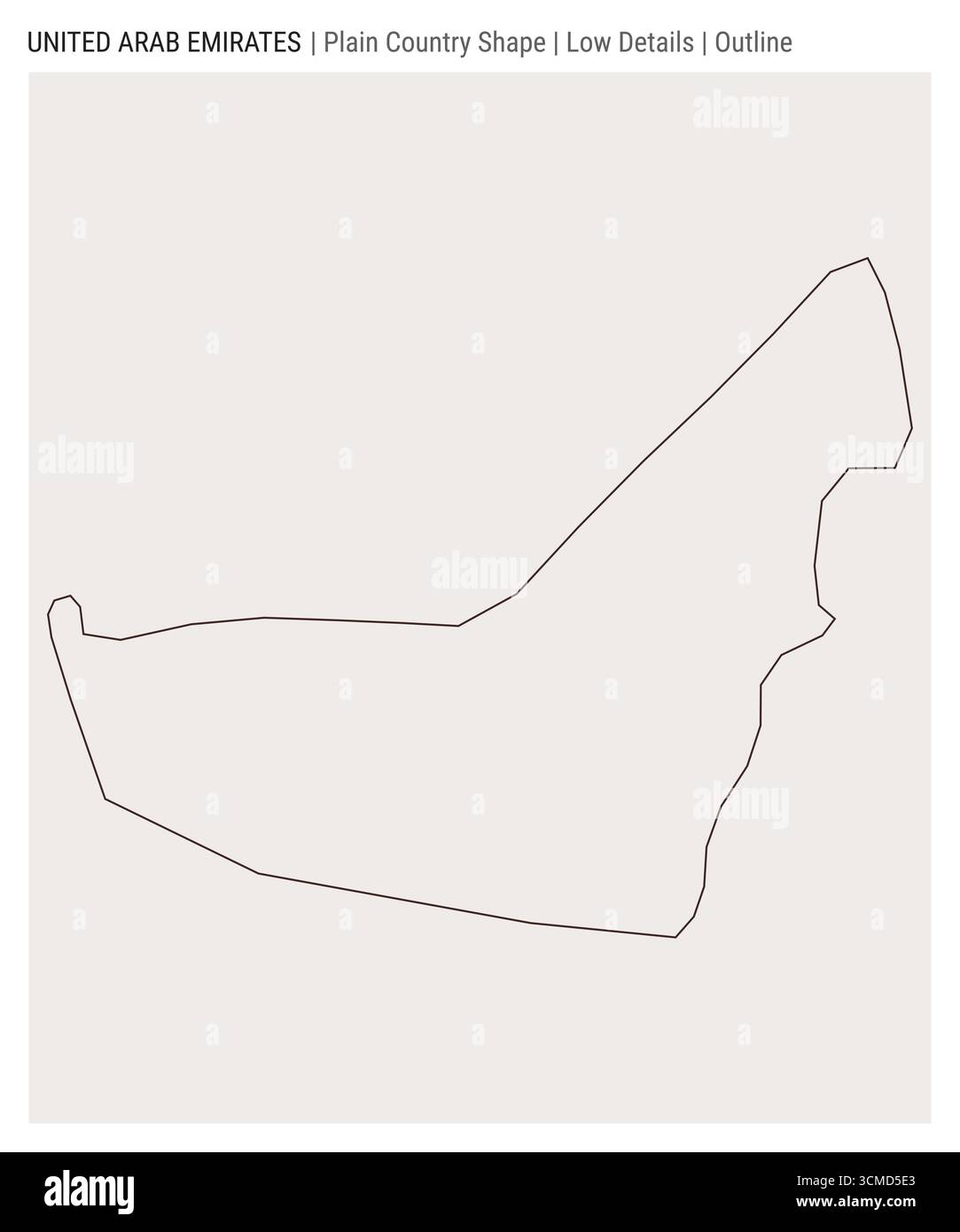 Mappa dei paesi della pianura degli Emirati Arabi Uniti. Dettagli bassi. Stile contorno. Forma degli Emirati Arabi Uniti. Illustrazione vettoriale. Illustrazione Vettoriale
