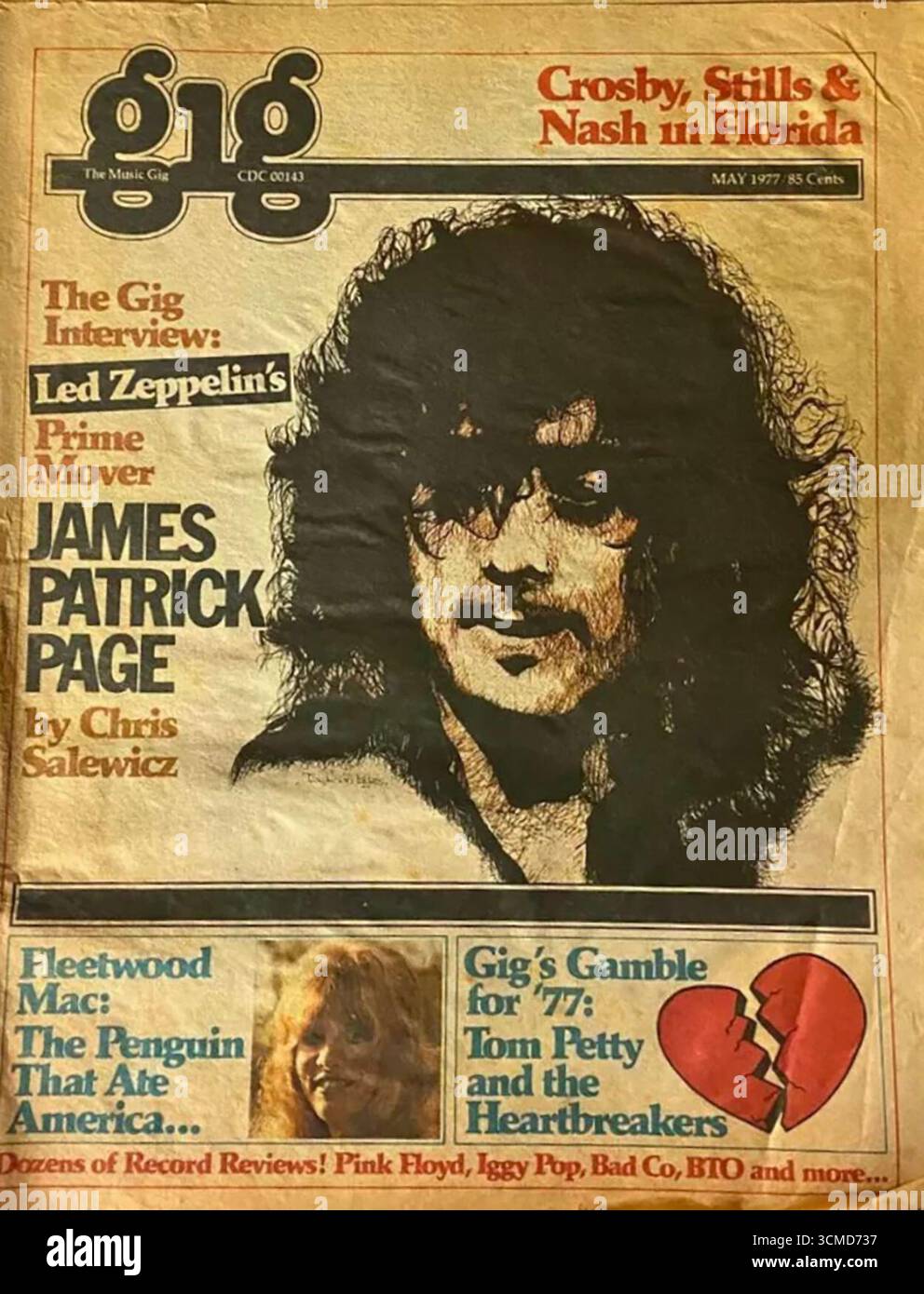 1977 May Gig Music copertina del giornale con Jimmy Page Foto Stock