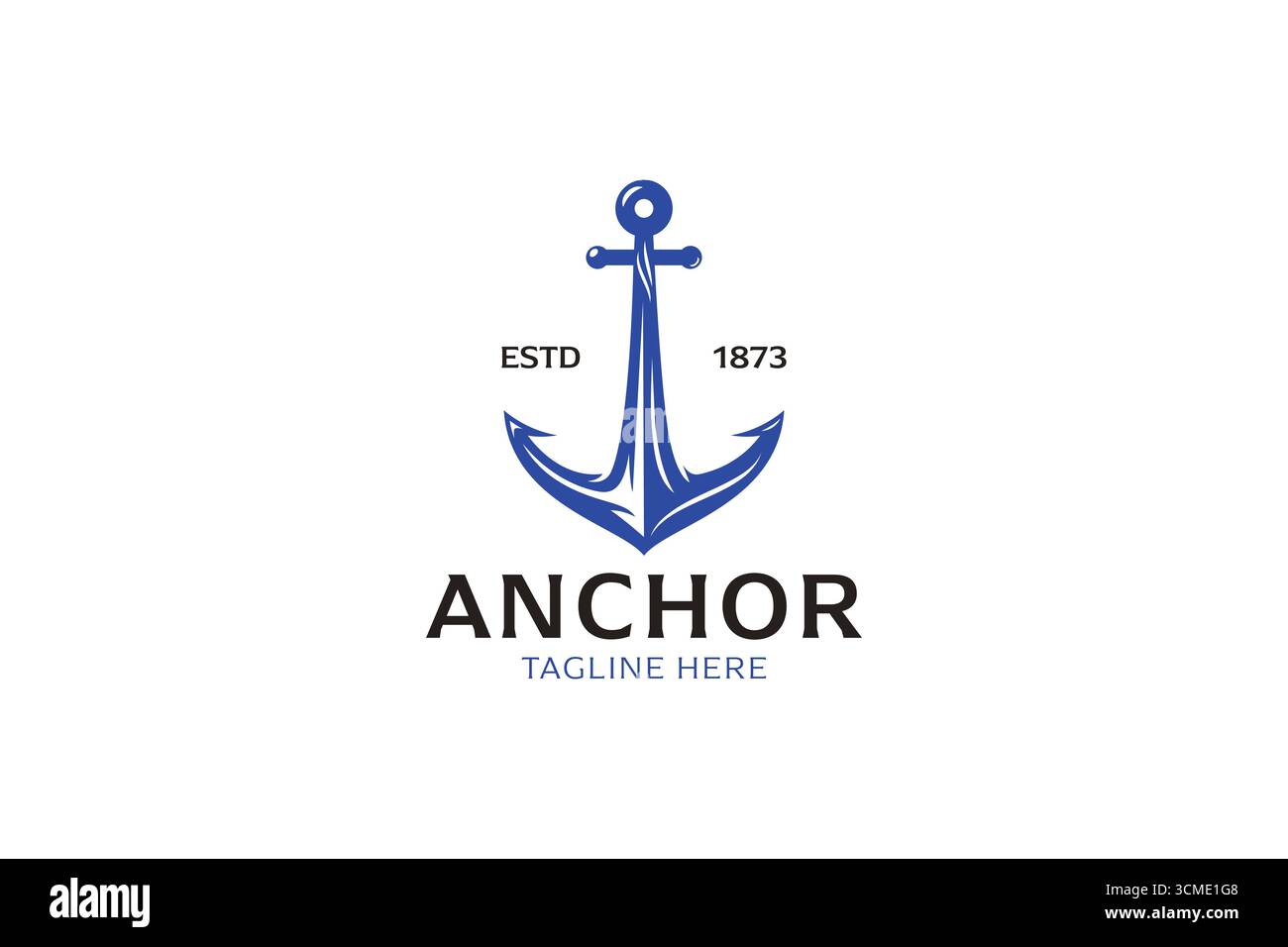 Anchor Logo Marine and Nautical Harbor Business Company Illustrazione Vettoriale