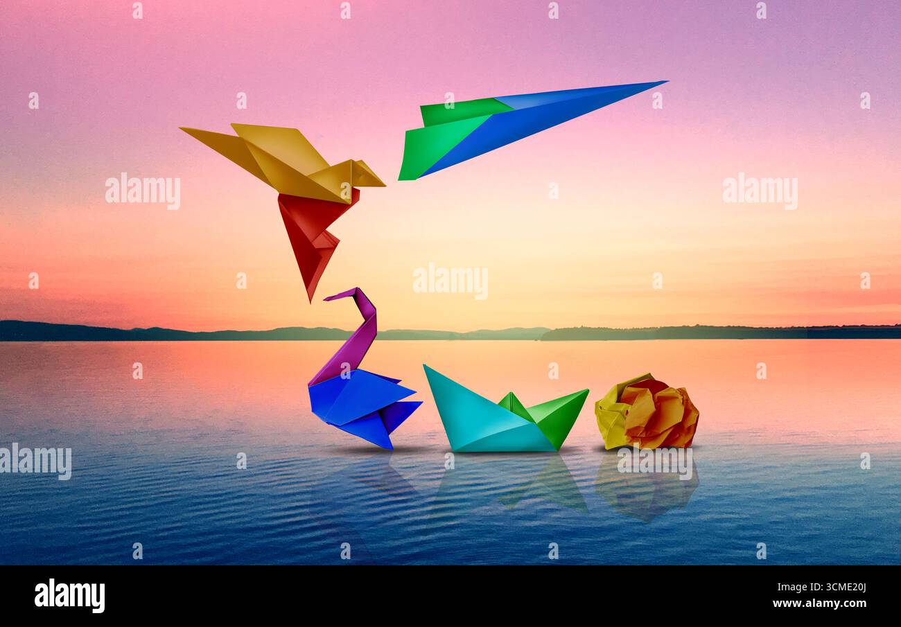 Cambiamento e successo o trasformazione e successo e trasformazione e successo, cambiamento e crescita per il successo come leadership aziendale e metafora del cambiamento Foto Stock