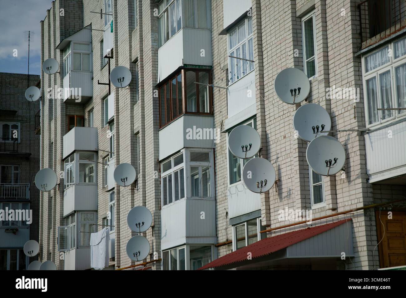 Parabole satellitari in Ucraina Foto Stock