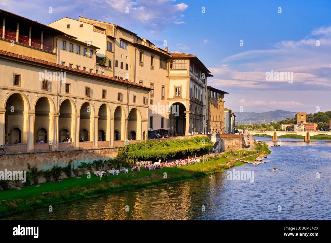 Corridoio Vasariano, corridoio Vasariano, fiume Arno, Firenze, Toscana, Italia Foto Stock