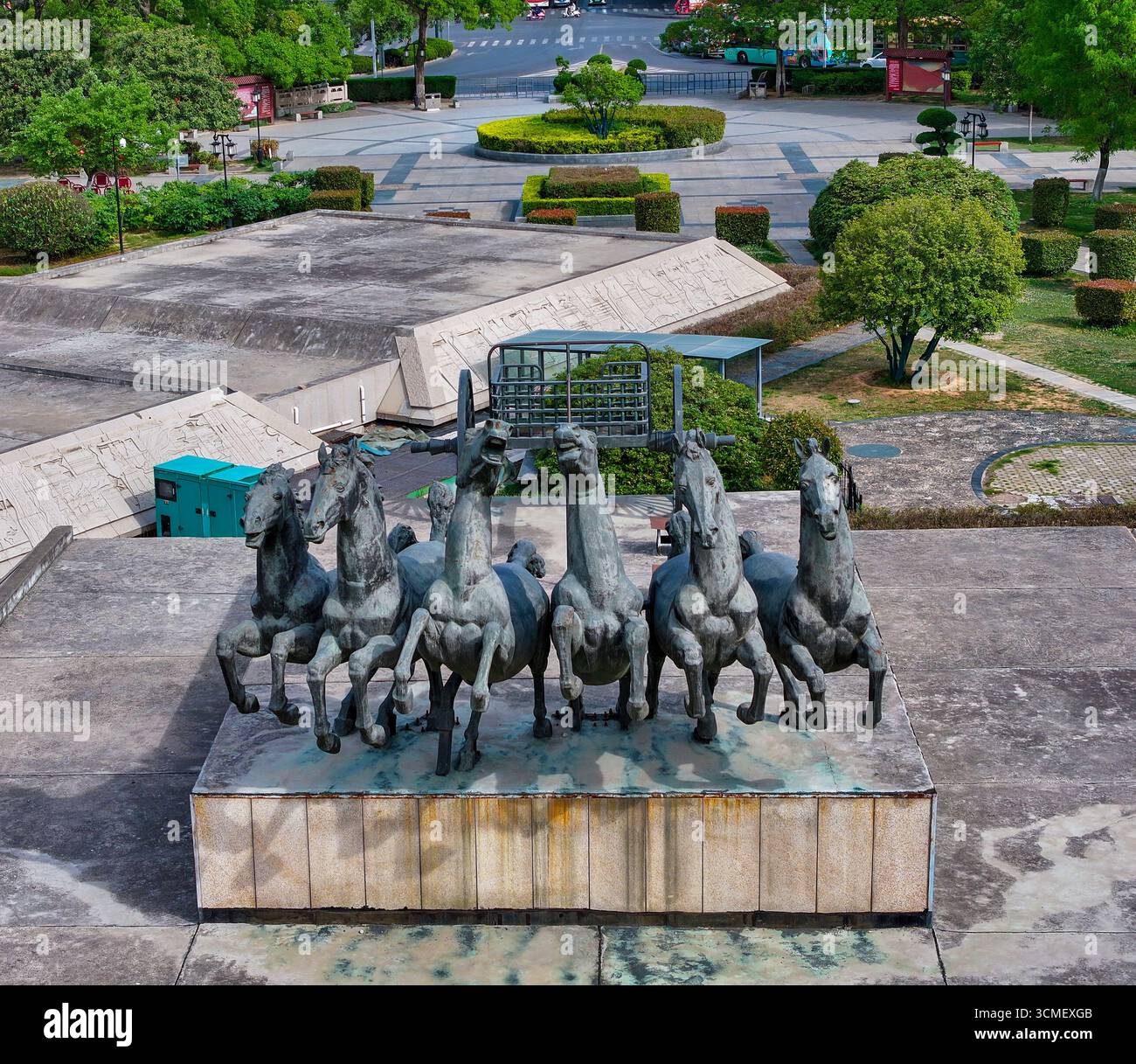 Piazza Zhouwangcheng, Tianzi, guida per il Museo dei sei, la città di Luoyang, la Provincia di Henan Foto Stock