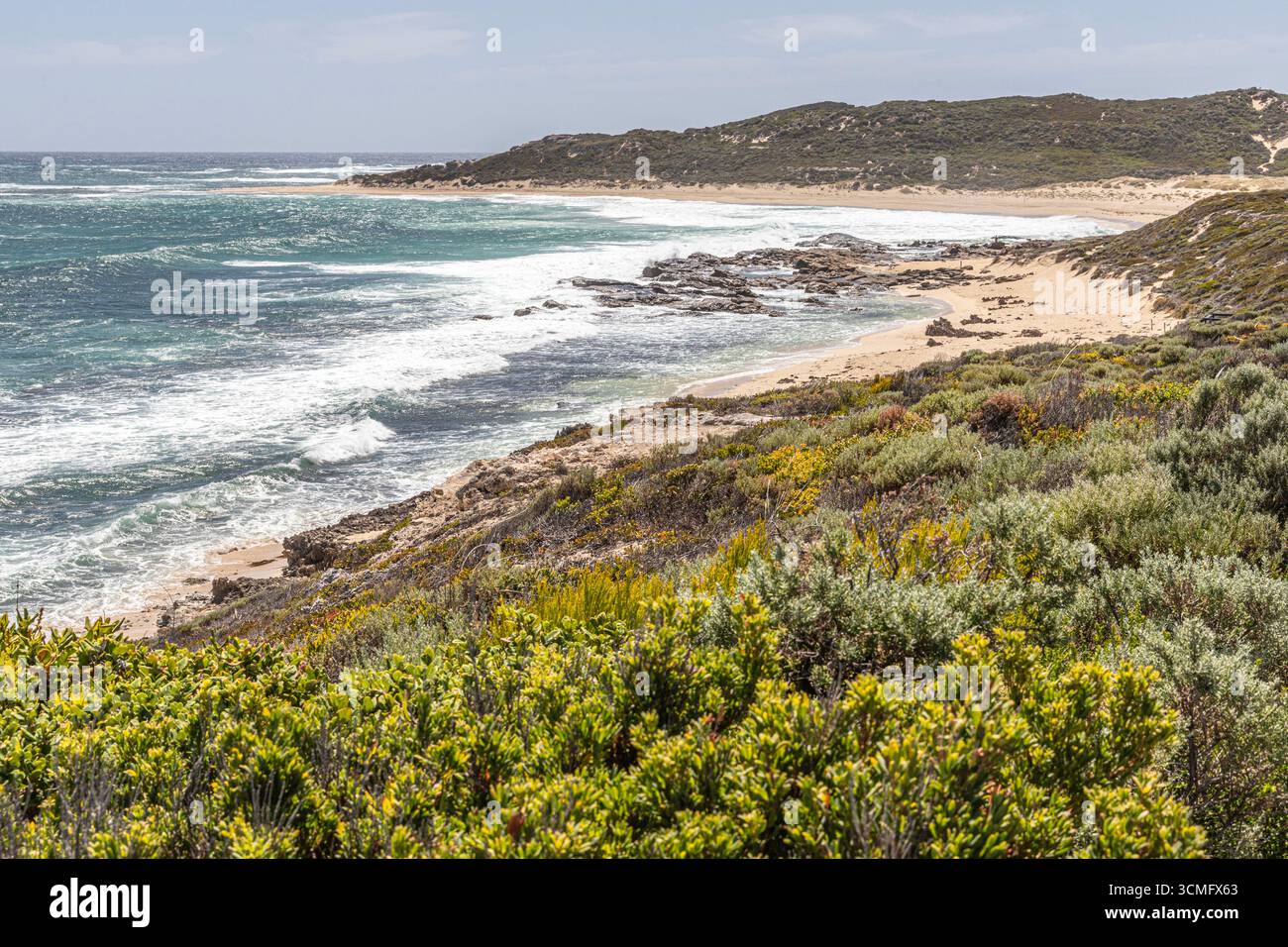 Margaret River Mouth da Prevelly, Margaret River Region, Contea di Augusta nella regione SW dell'Australia Occidentale WA Foto Stock