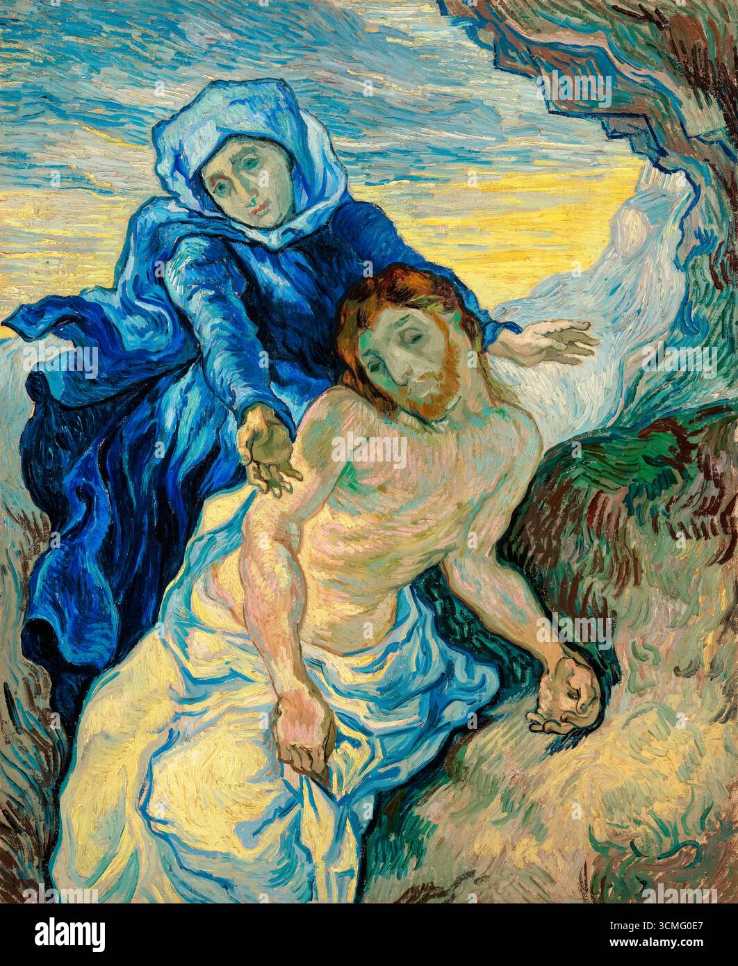 Vincent van Gogh, Pietà (dopo Delacroix), pittura ad olio su tela, 1889 Foto Stock